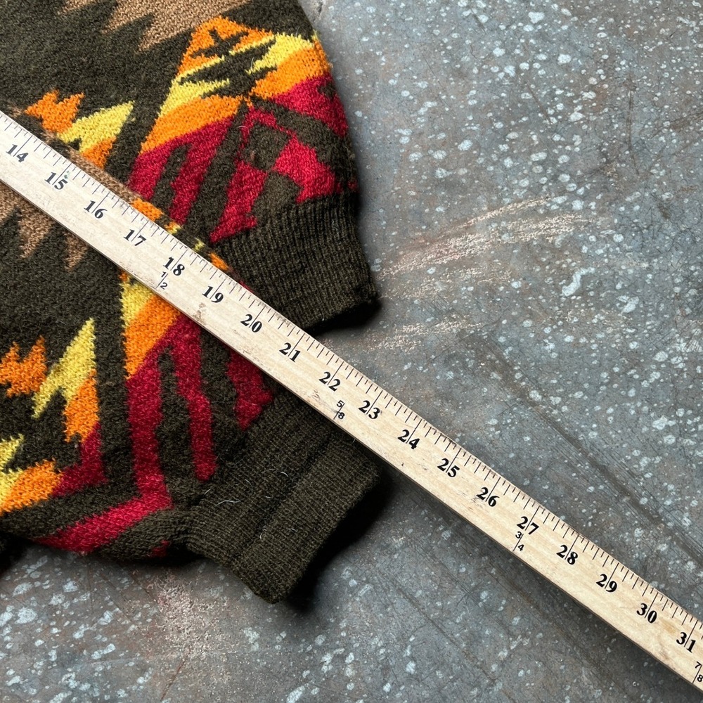 United Colors of Benetton Vintage Shetland Wool Aztec Sweater Mens XL - Picture 9 of 9